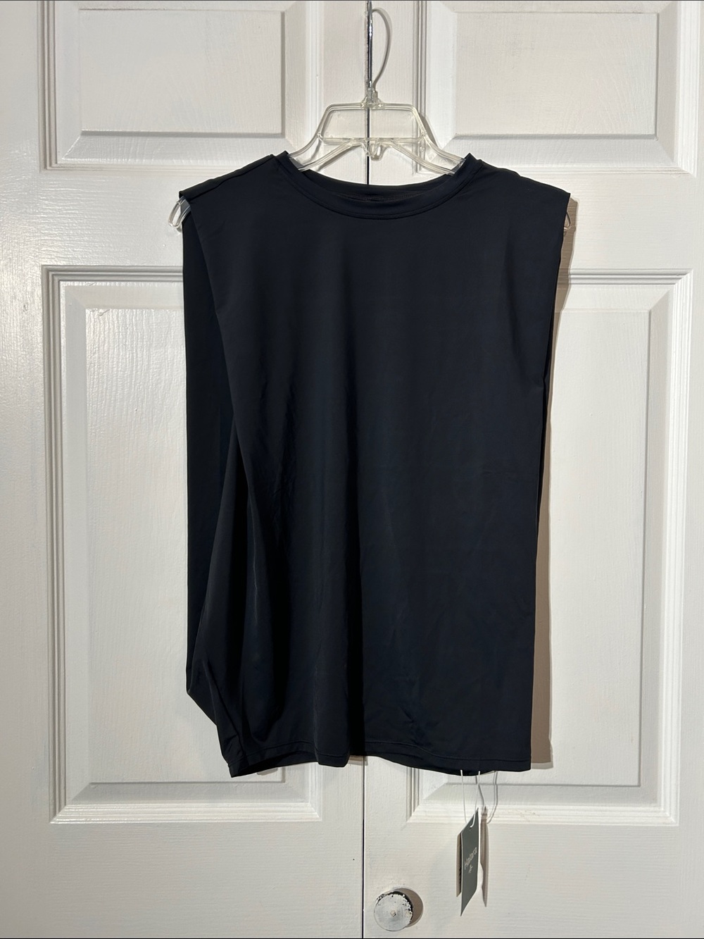 NWT HALARA Round Neck Ruched Cool Touch Yoga Tank Top-UPF50+ Size S Small Black